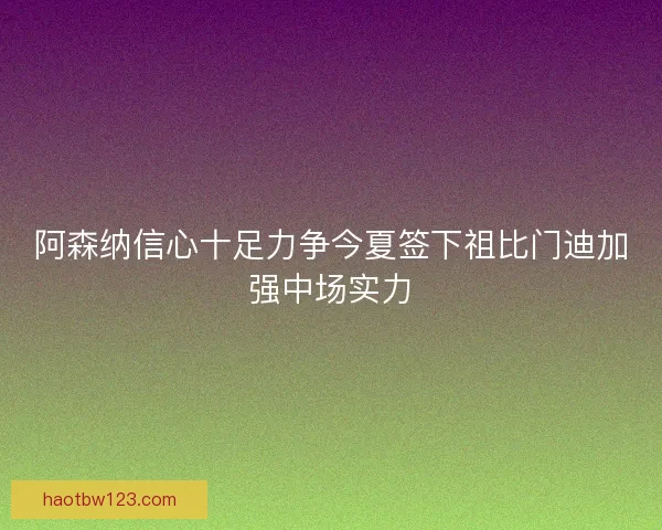 阿森纳信心十足力争今夏签下祖比门迪加强中场实力